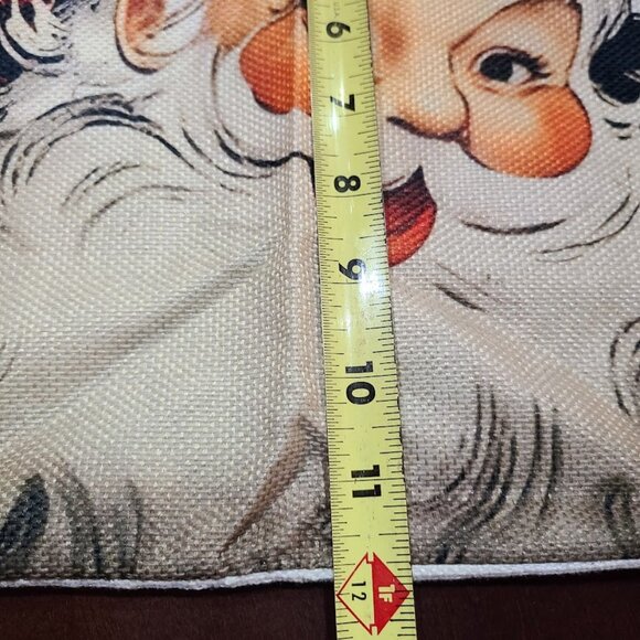 Santa Christmas Pillow Cover Holiday Decor Black Striped Xmas Accent Throw Case - Picture 8 of 8